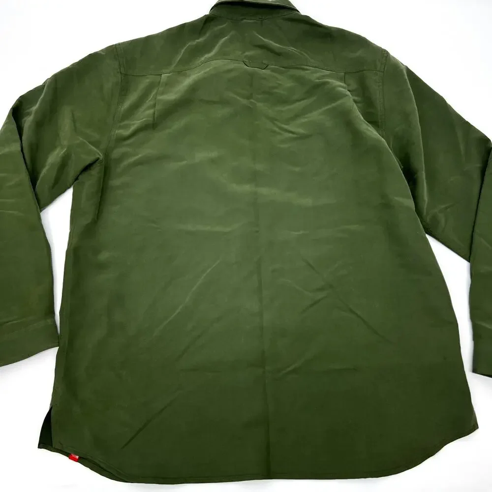 The North Face Mens Green Vented Long Sleeve Modal Button Shirt XXL Preowned